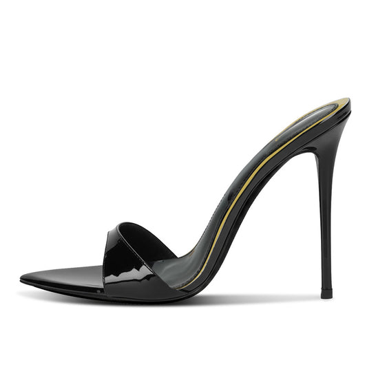 12cm Black Sexy Slingback High Heels