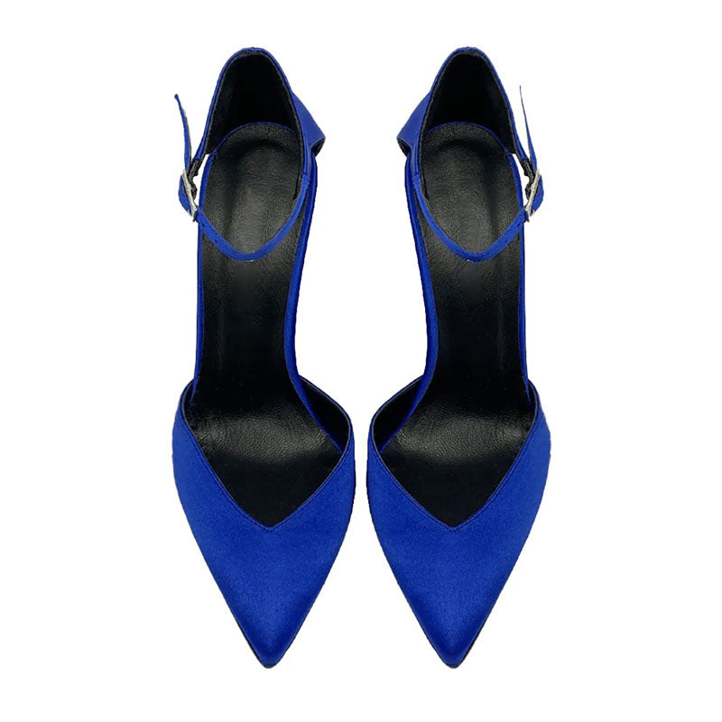 12cm Elegant Satin Ankle-Strap Heels | Bridal & Evening Wedding Shoes