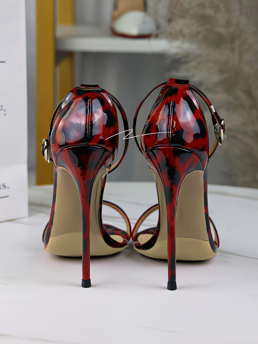 Leopard grain sandals