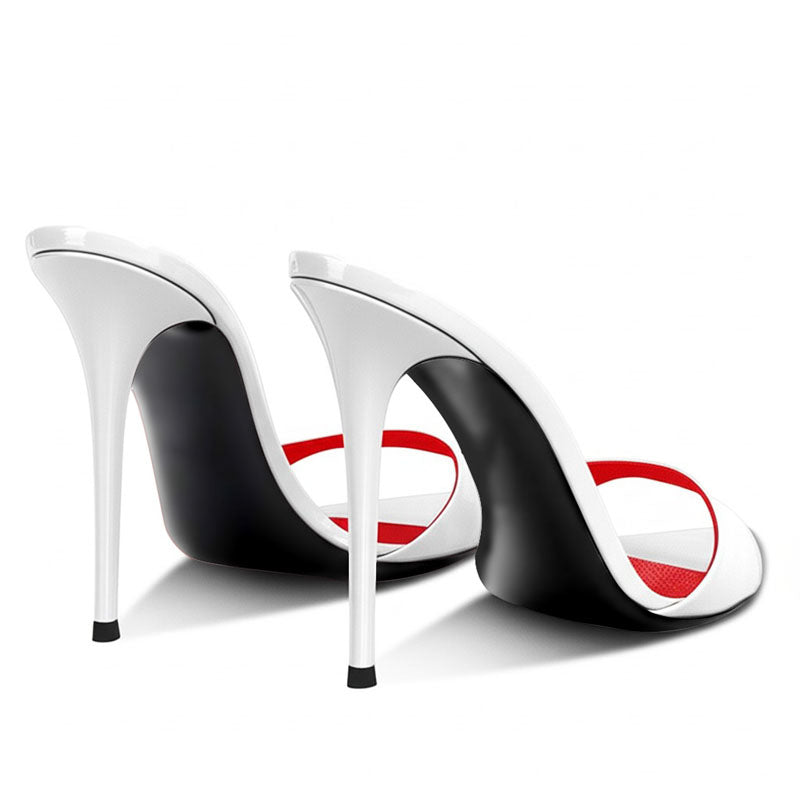 White Out Loud : Sculptural 12cm/13cm Heeled Sandals