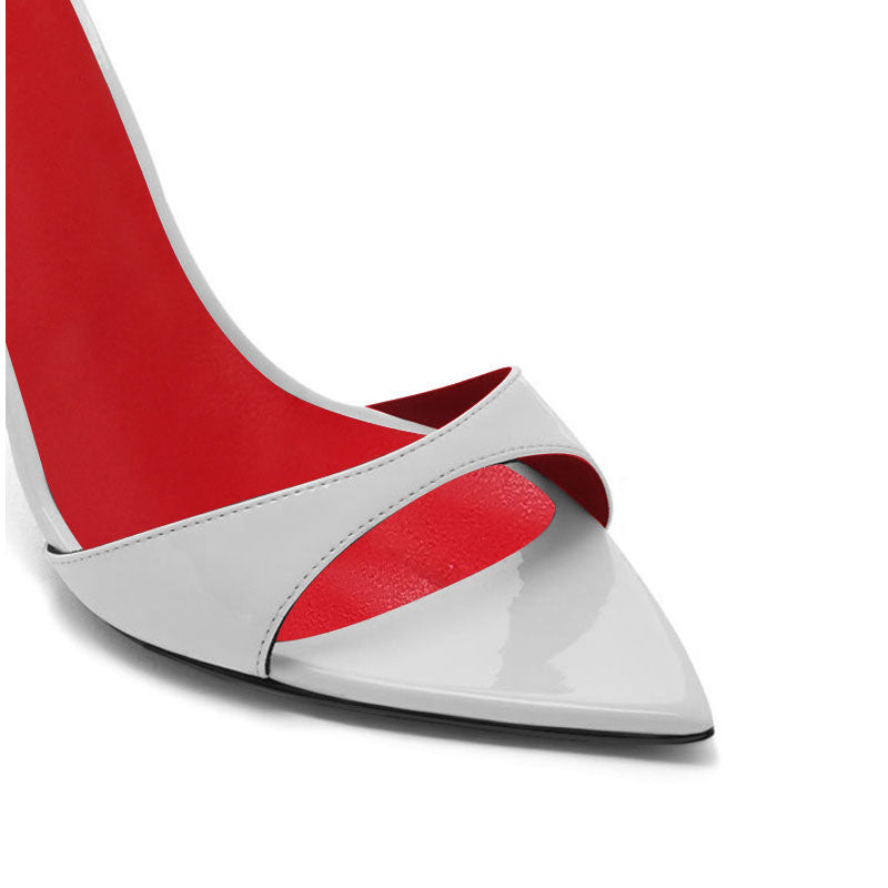 White Out Loud : Sculptural 12cm/13cm Heeled Sandals