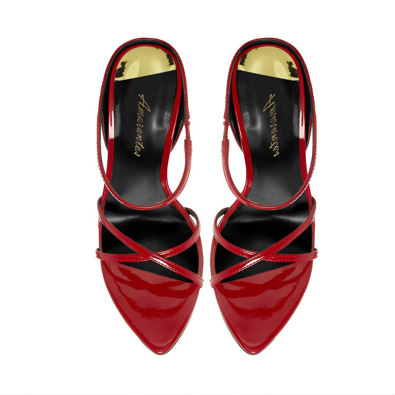 12cm Sexy Stiletto Sandals - Razor Pointed-Toe & X-Strap Slingback Design