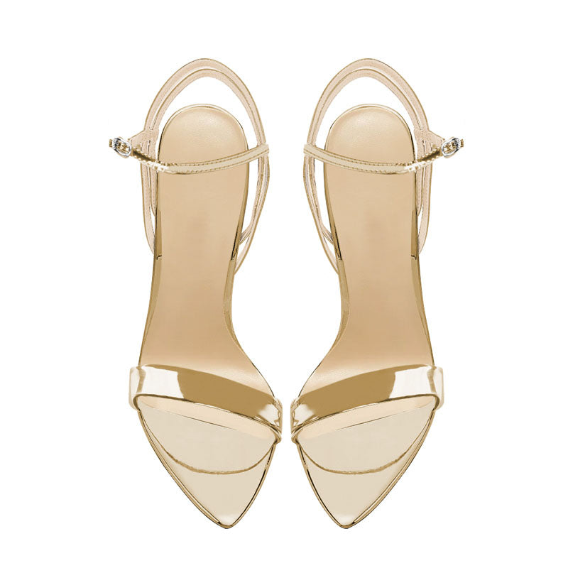 12cm Pointed-Toe Lace-Up Party Sandals | Evening Heels with Ankle Tie