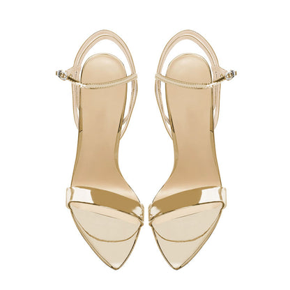 12cm Pointed-Toe Lace-Up Party Sandals | Evening Heels with Ankle Tie