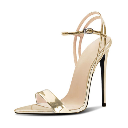 12cm Pointed-Toe Lace-Up Party Sandals | Evening Heels with Ankle Tie