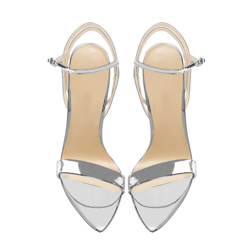 12cm Gladiator Heels – Black Pointed-Toe Crisscross Strap Sandals