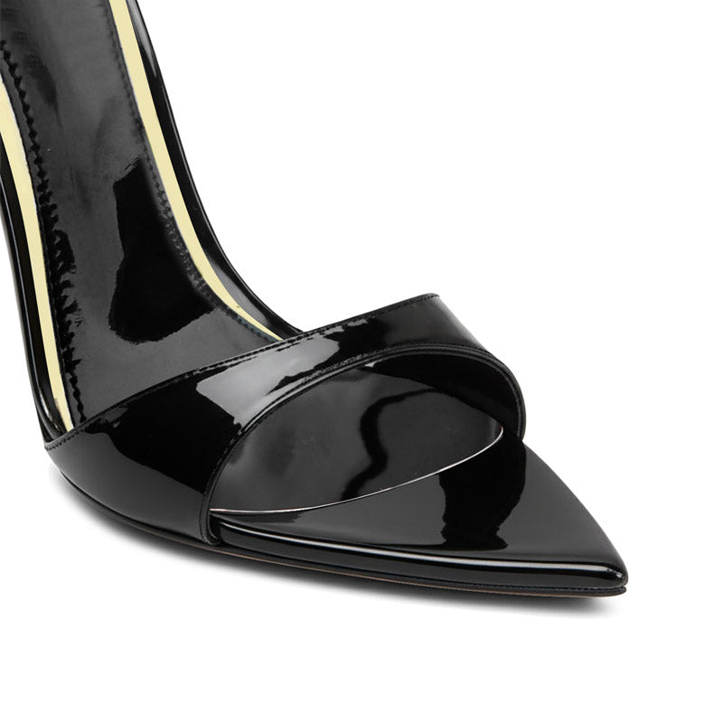 12cm Black Sexy Slingback High Heels