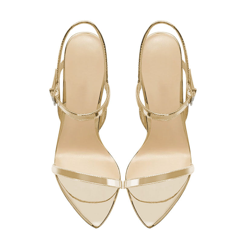 12cm Sultry Pointed-Toe Strappy High Heel Sandals