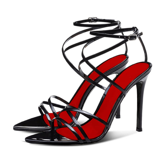 12cm Wraparound Ankle Strap Sandals