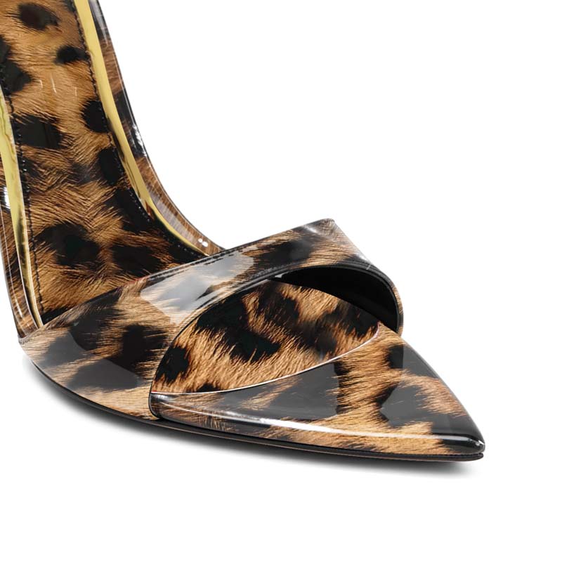 12cm Sexy Leopard Print Slingback Heels