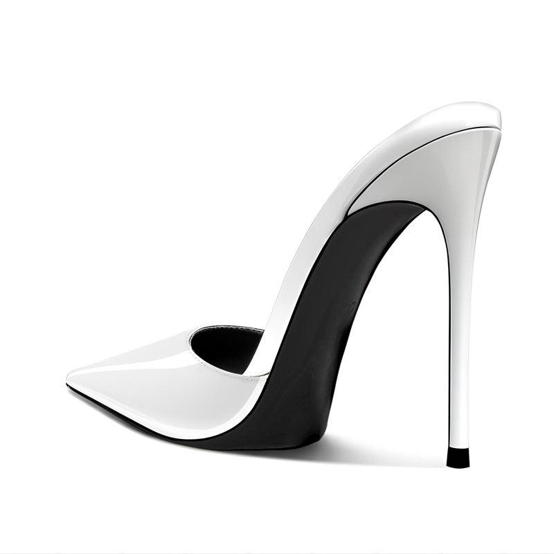12cm sexy white slingback heels
