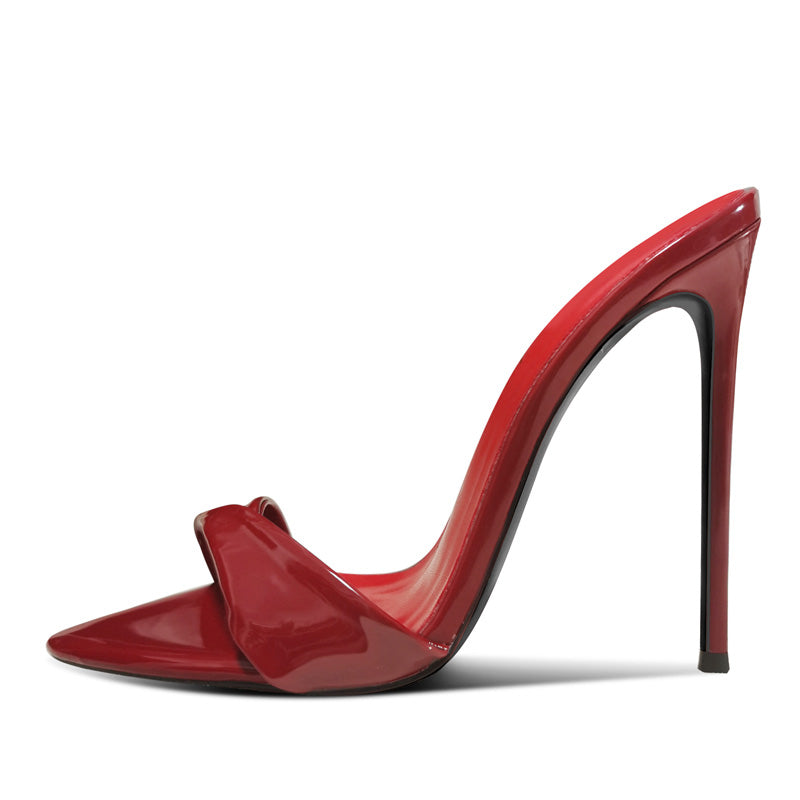 Vortex Noir: 12cm Black high heel sandals