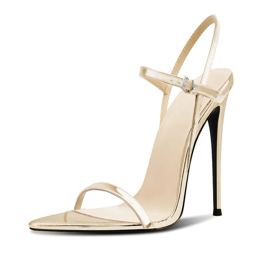 12cm Sultry Pointed-Toe Strappy High Heel Sandals