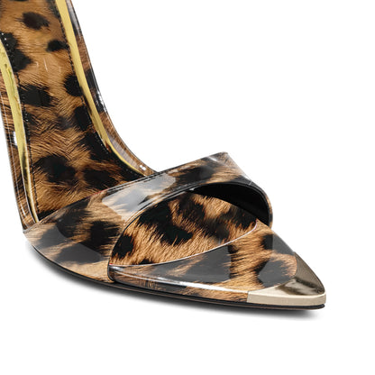 Black Pointed Toe Metal Accent High Heel Slingback Sandals - Women's Fashion Footwear