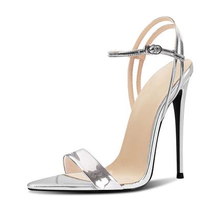 12cm Pointed-Toe Lace-Up Party Sandals | Evening Heels with Ankle Tie