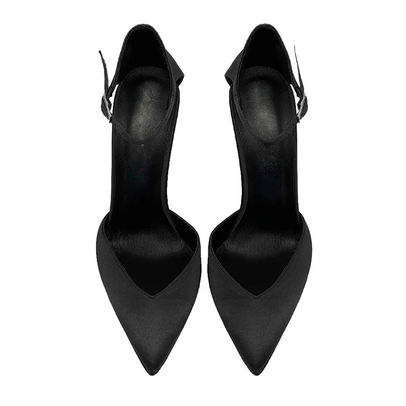 12cm Elegant Satin Ankle-Strap Heels | Bridal & Evening Wedding Shoes