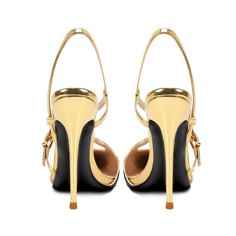 12cm Sexy Stiletto Sandals - Razor Pointed-Toe & X-Strap Slingback Design
