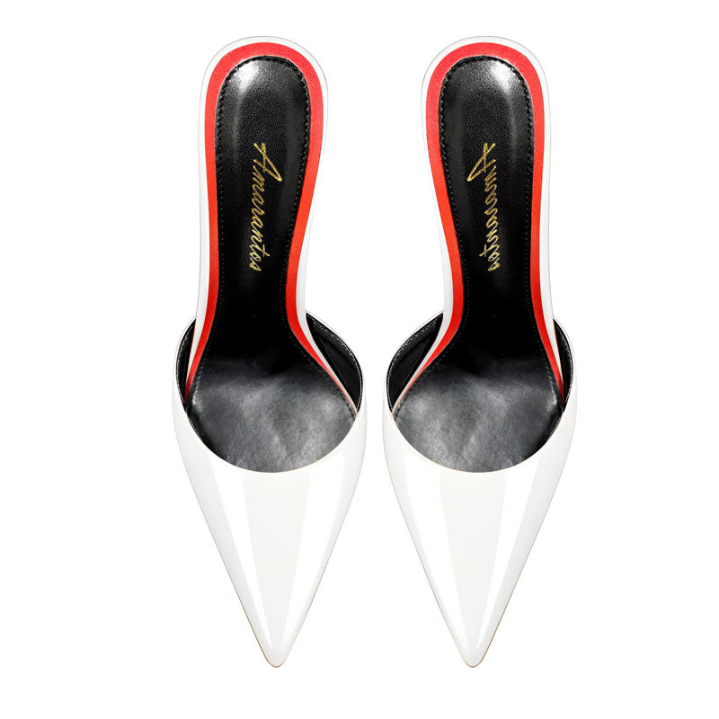 12cm sexy white slingback heels
