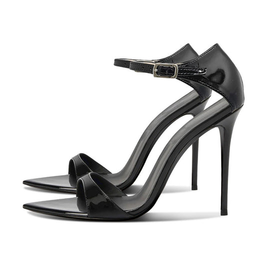 12cm Black Pointed-Toe Single Strap Party Heels | Sexy Evening Stilettos