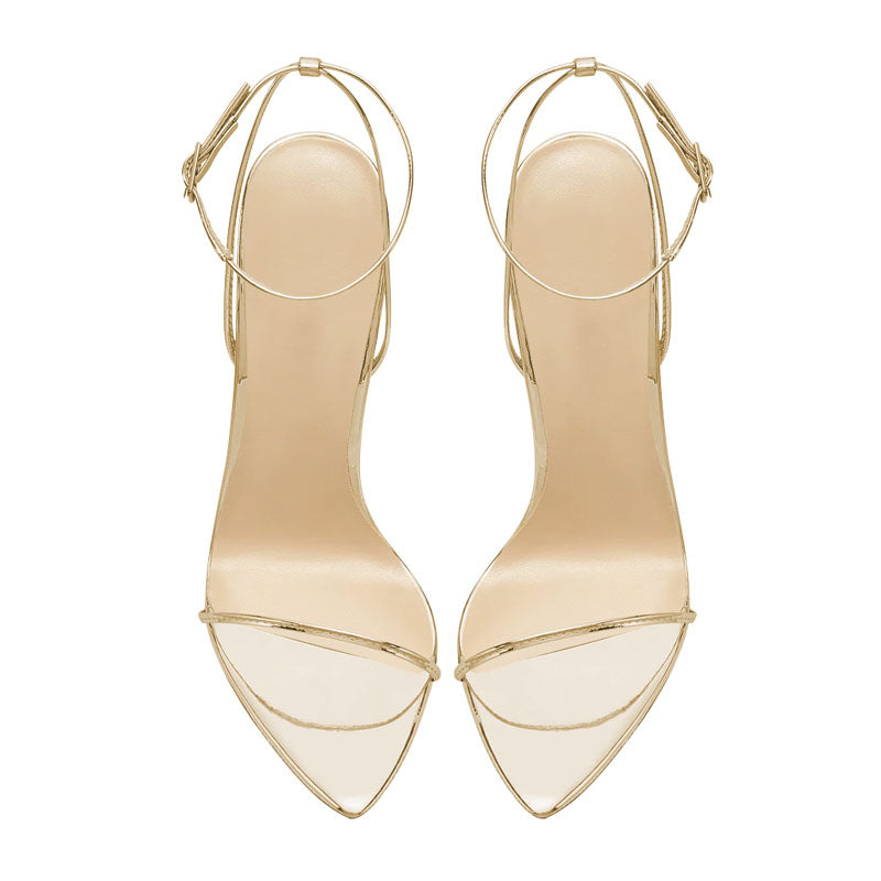 12cm Seductive Black Pointed-Toe Slingback Pumps - Ankle-Wrap Stiletto Sandals