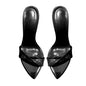 Vortex Noir: 12cm Black high heel sandals