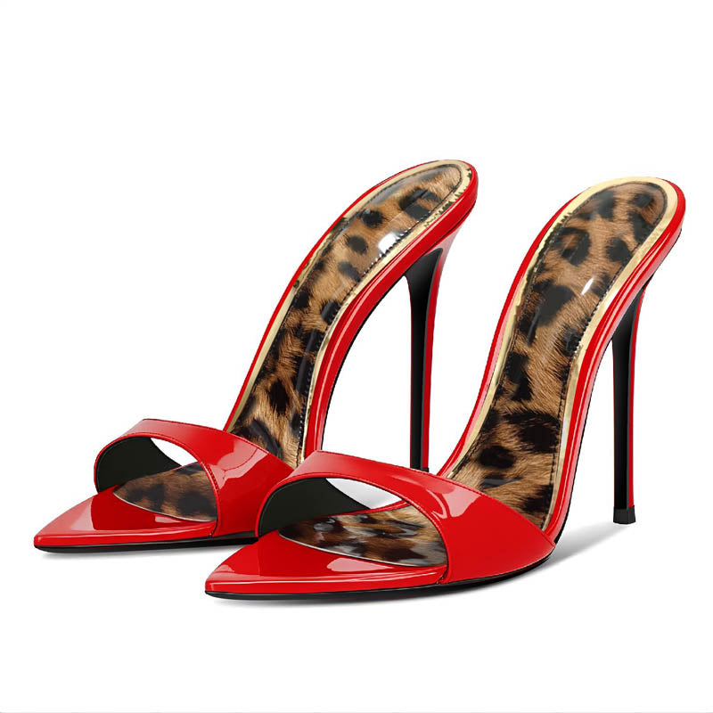 12cm Sexy Leopard Print Slingback Heels