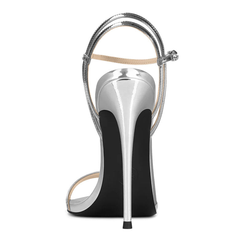 12cm Gladiator Heels – Black Pointed-Toe Crisscross Strap Sandals