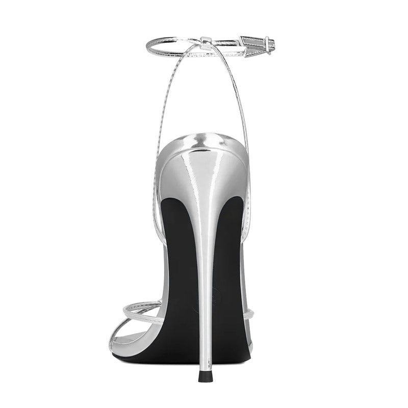 12cm Seductive Stiletto Sandals - Razor Pointed-Toe & X-Strap Ankle Wrap