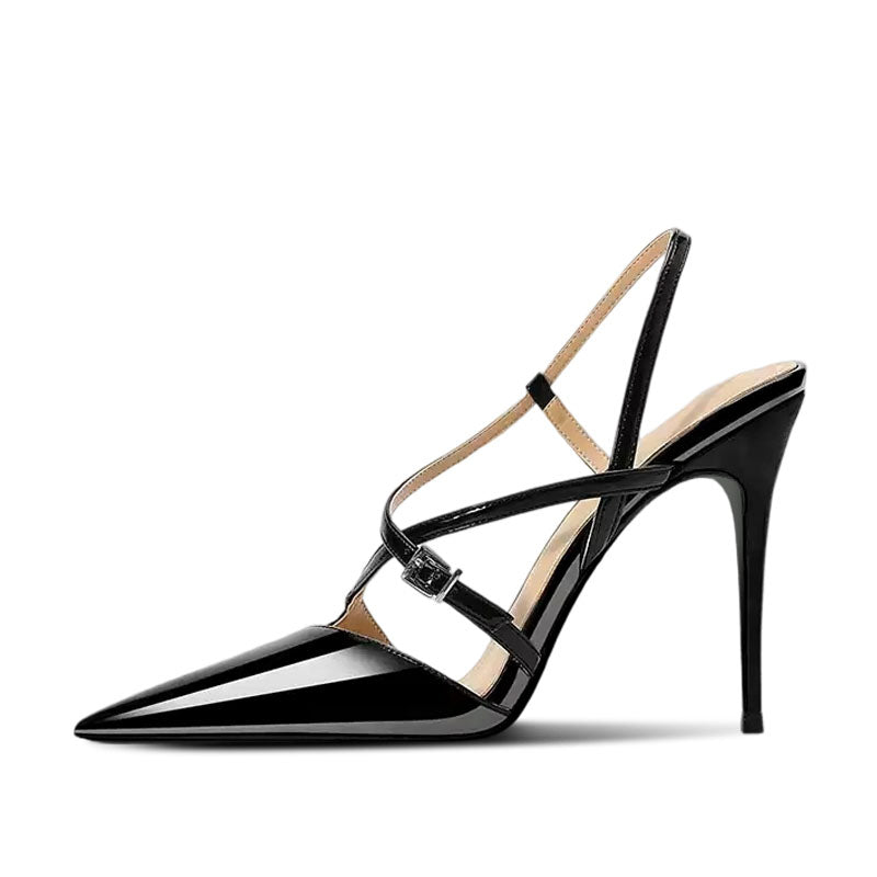 black stiletto heels