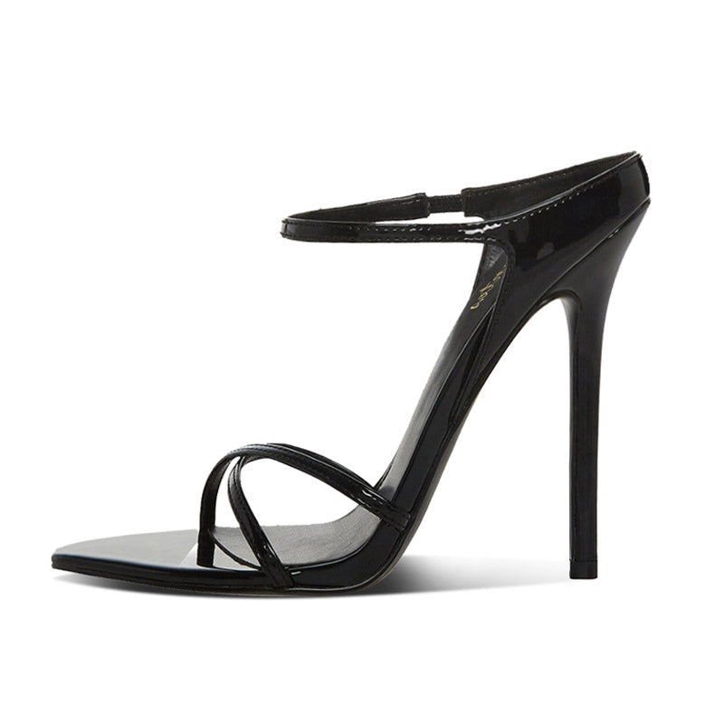 black patent leather pumps