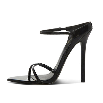 black patent leather pumps