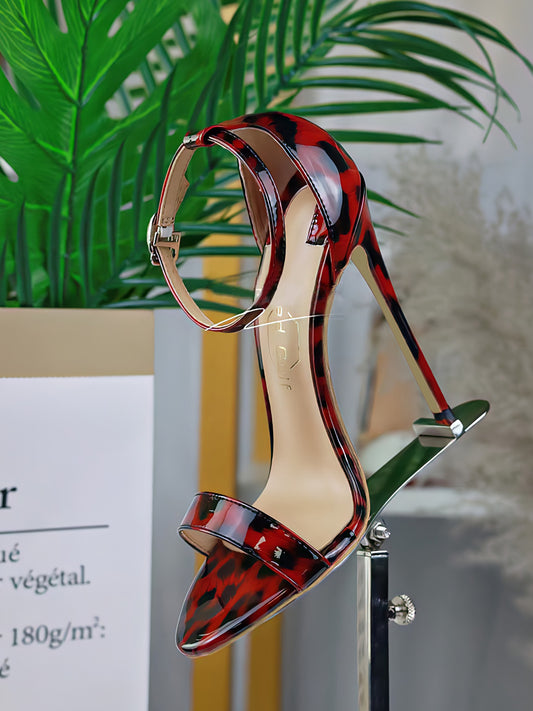 Leopard grain sandals