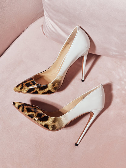 12cm gradual white leopard print