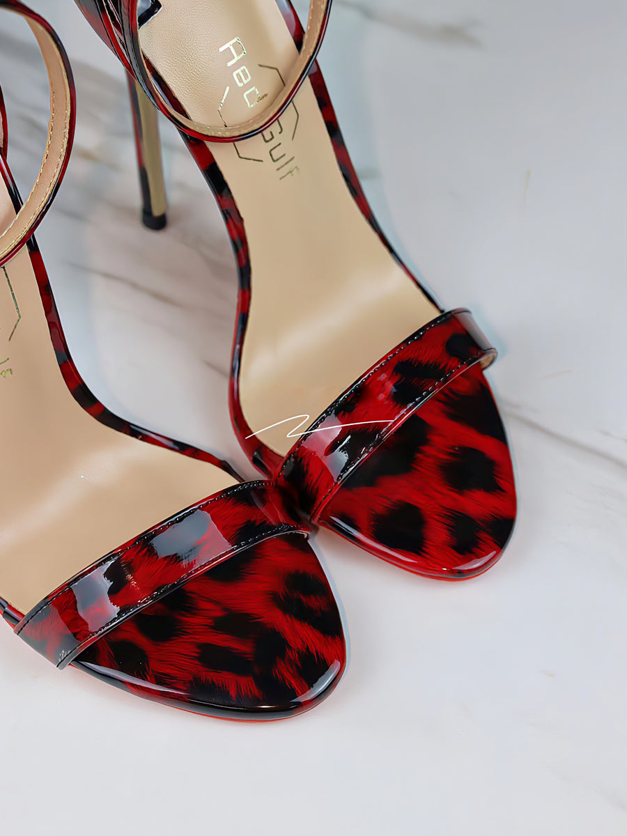 Leopard grain sandals
