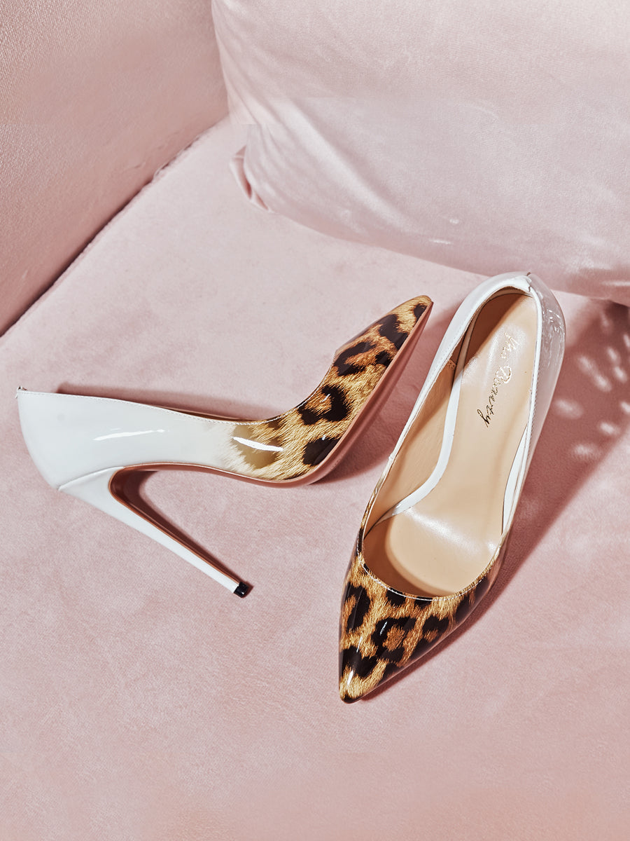 12cm gradual white leopard print