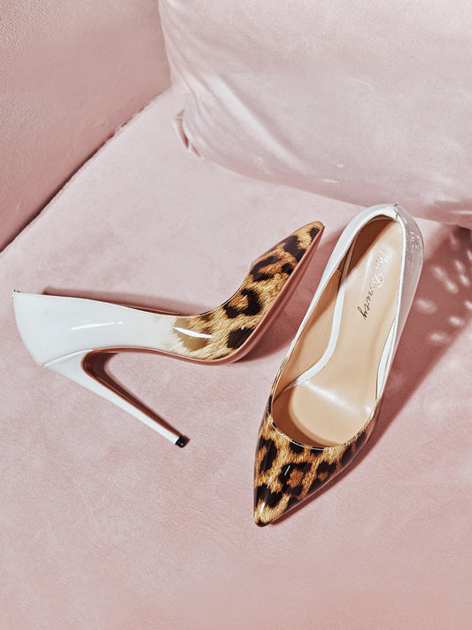 12cm gradual white leopard print