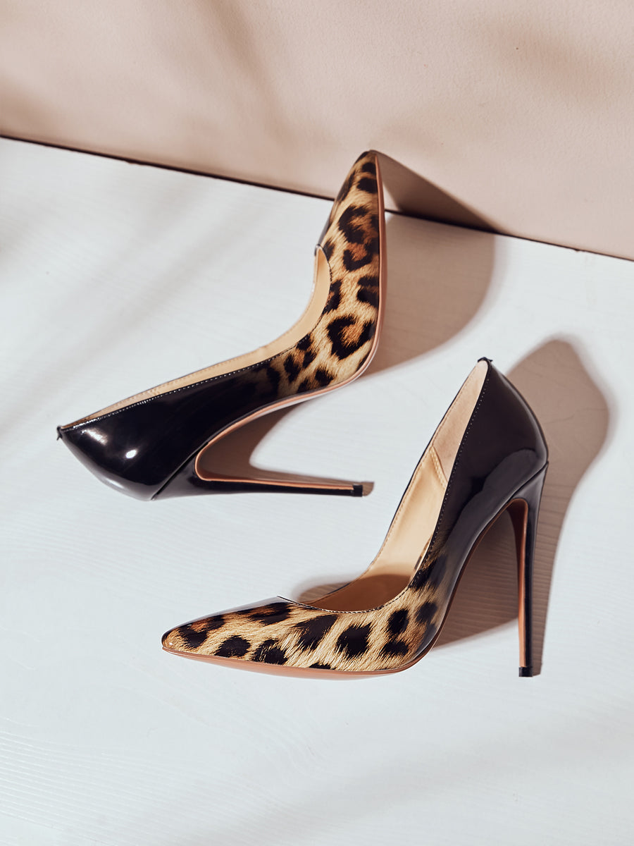 Leopard print fades into black