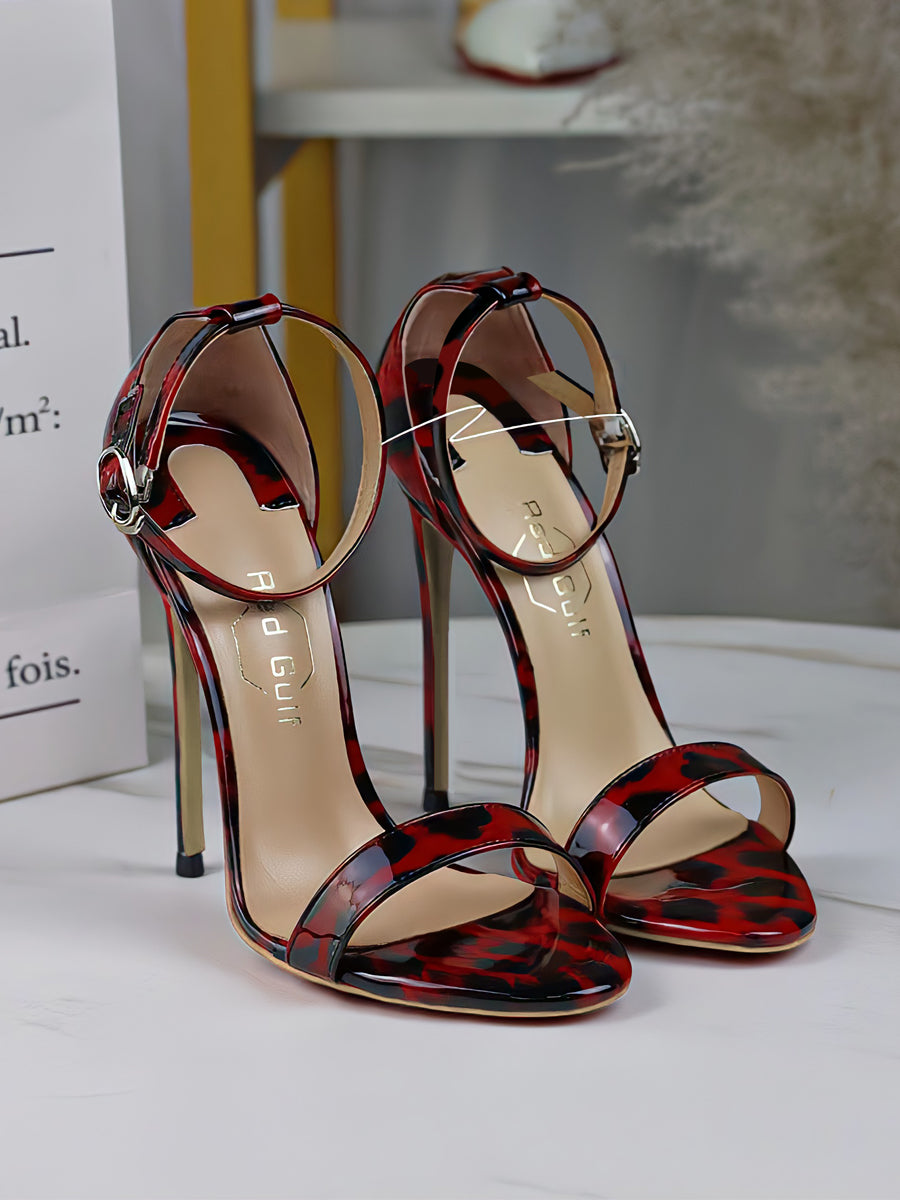 Leopard grain sandals