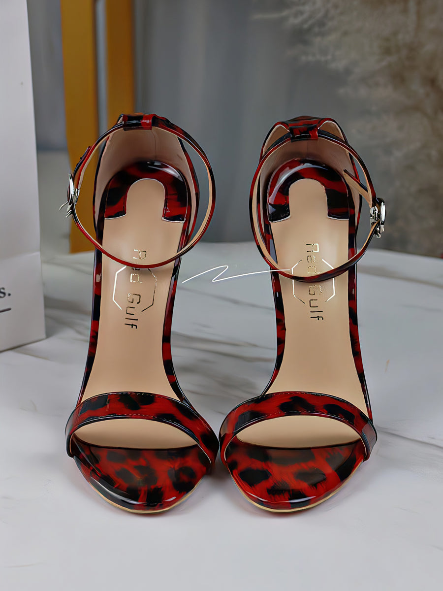 Leopard grain sandals