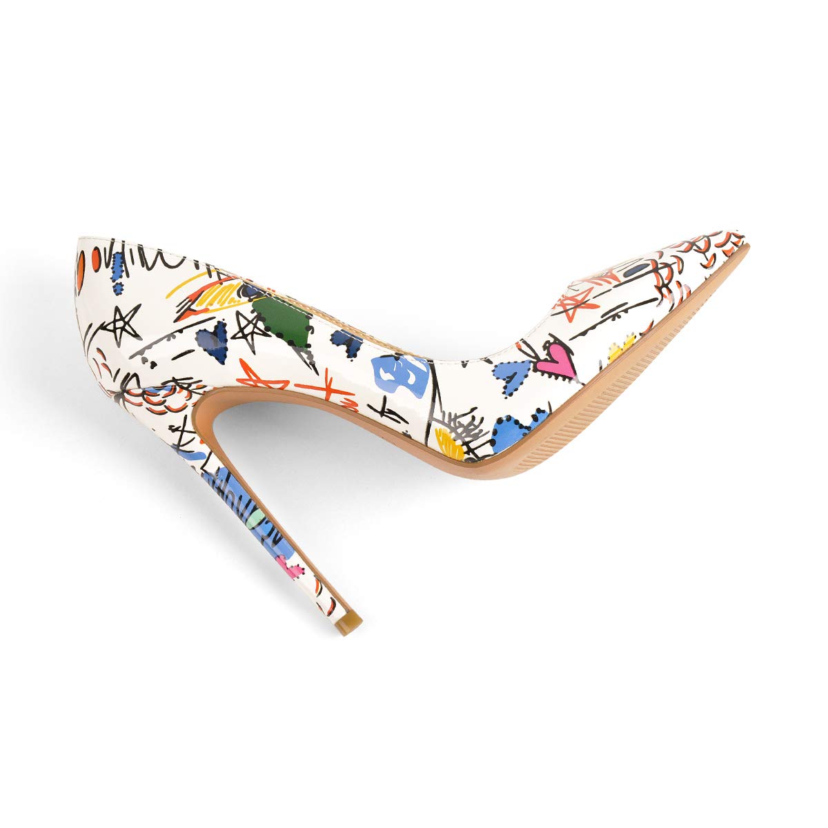 Coloured printed high heels