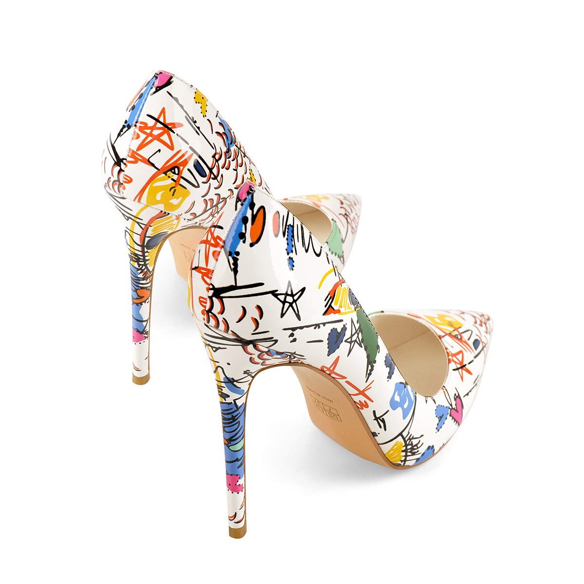 Coloured printed high heels