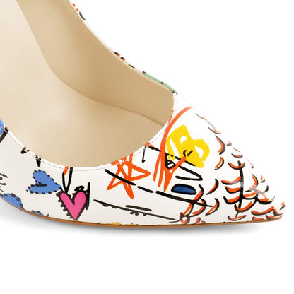 Coloured printed high heels