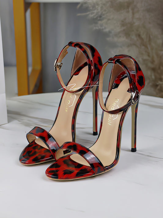 Leopard grain sandals