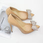 Rhinestone bow heels