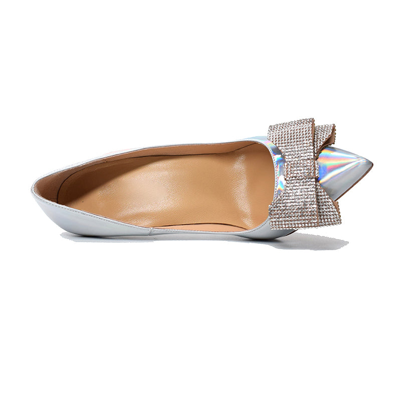 Rhinestone bow heels