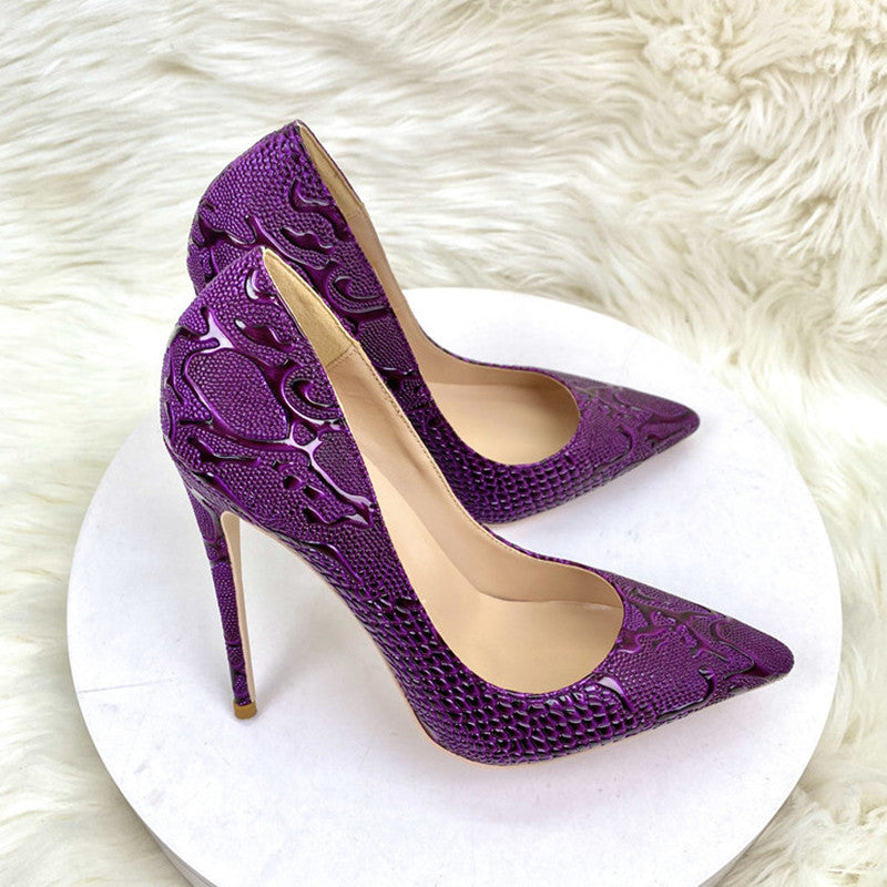Purple textured Pumps