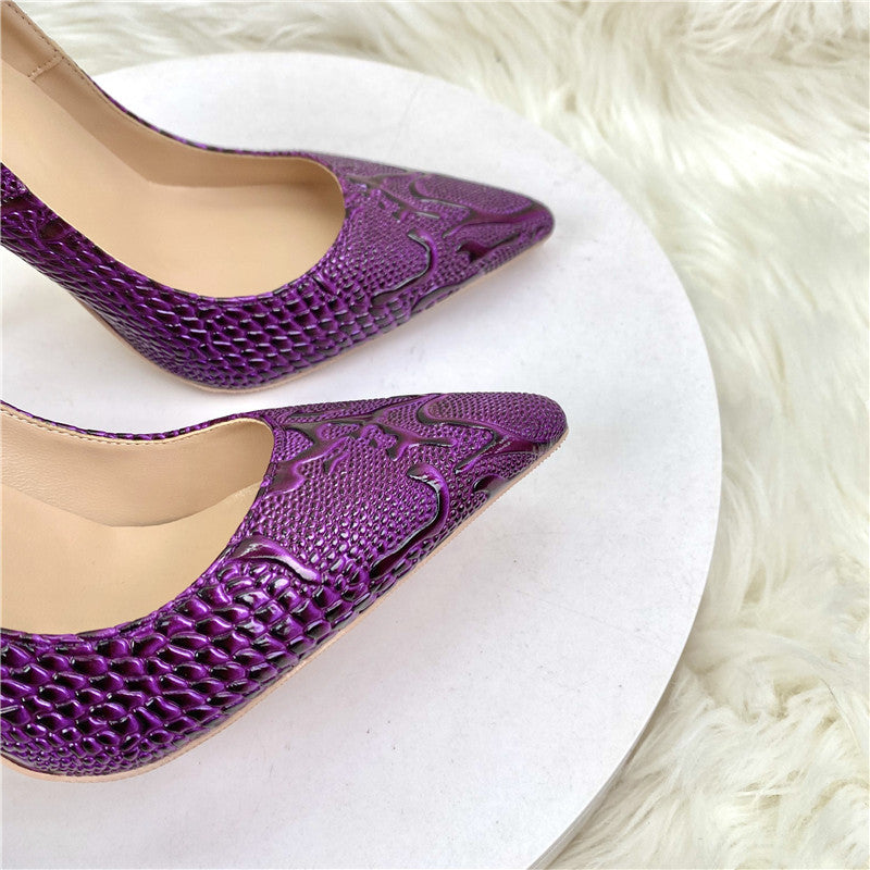 Purple textured Pumps