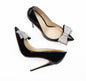 Rhinestone bow heels